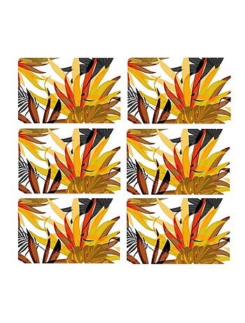 Lot de 6 sets de table LORJUNG - 28 x 43 cm - Jaune