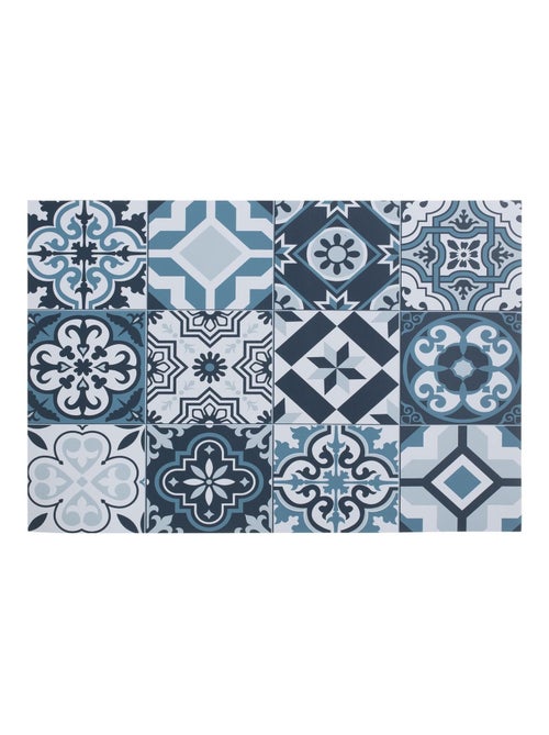 Lot de 6 sets de table mosaïque carreaux de ciment - 45 x 30 cm - Bleu - Kiabi