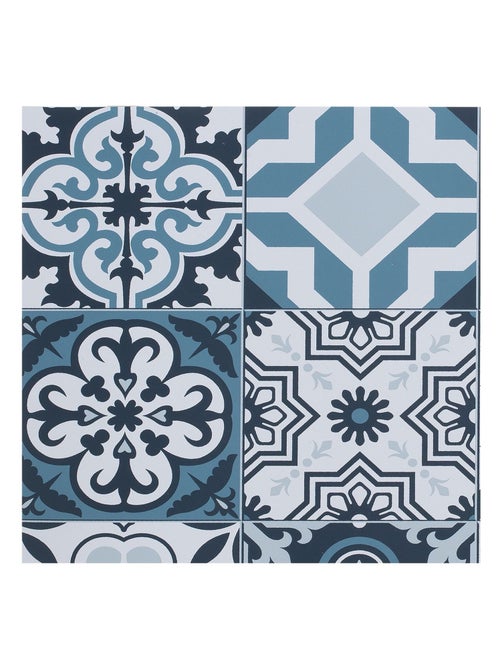 Lot de 6 sets de table mosaïque carreaux de ciment - 45 x 30 cm - Bleu - Kiabi