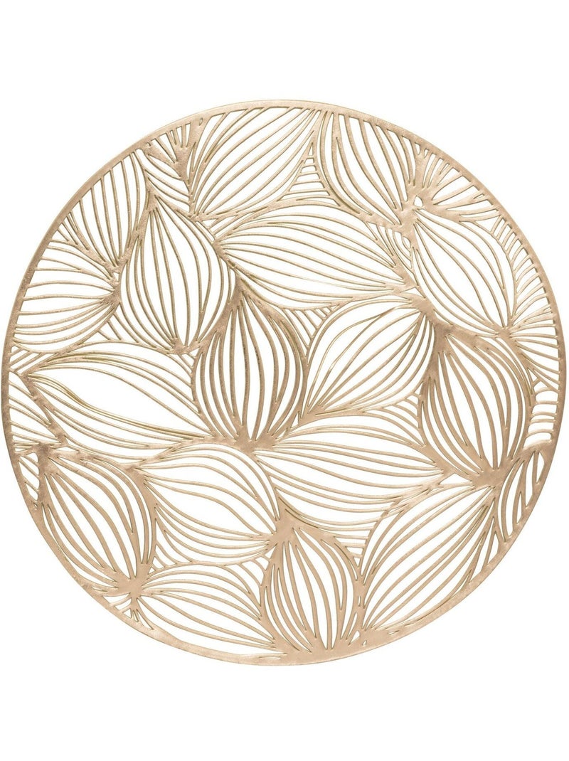 Lot de 6 sets de table motif feuillage ATOMNE - Diam 38 cm - Doré Doré/or - Kiabi