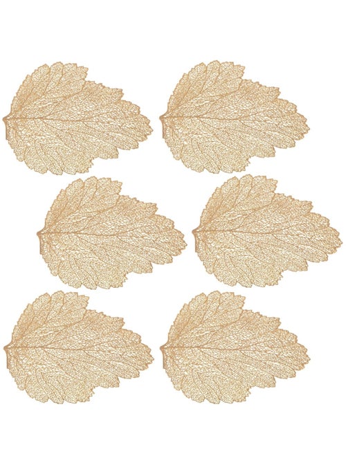 Lot de 6 sets de table motif feuille - 47 x 36 cm - Doré - Kiabi Lot de 6 sets de table motif feuille - 47 x 36 cm - Doré - Kiabi
