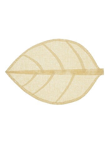 Lot de 6 sets de table motif feuille - 50 x 33 cm - Naturel