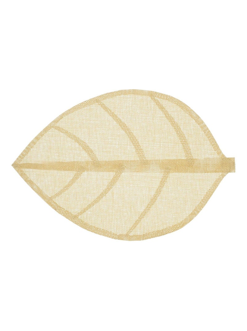 Lot de 6 sets de table motif feuille - 50 x 33 cm - Naturel Beige - Kiabi