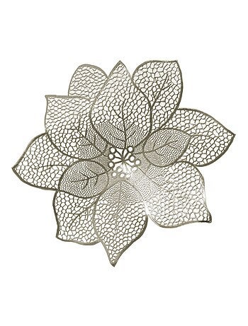 Lot de 6 sets de table motif fleur - Diam. 44 cm - Doré