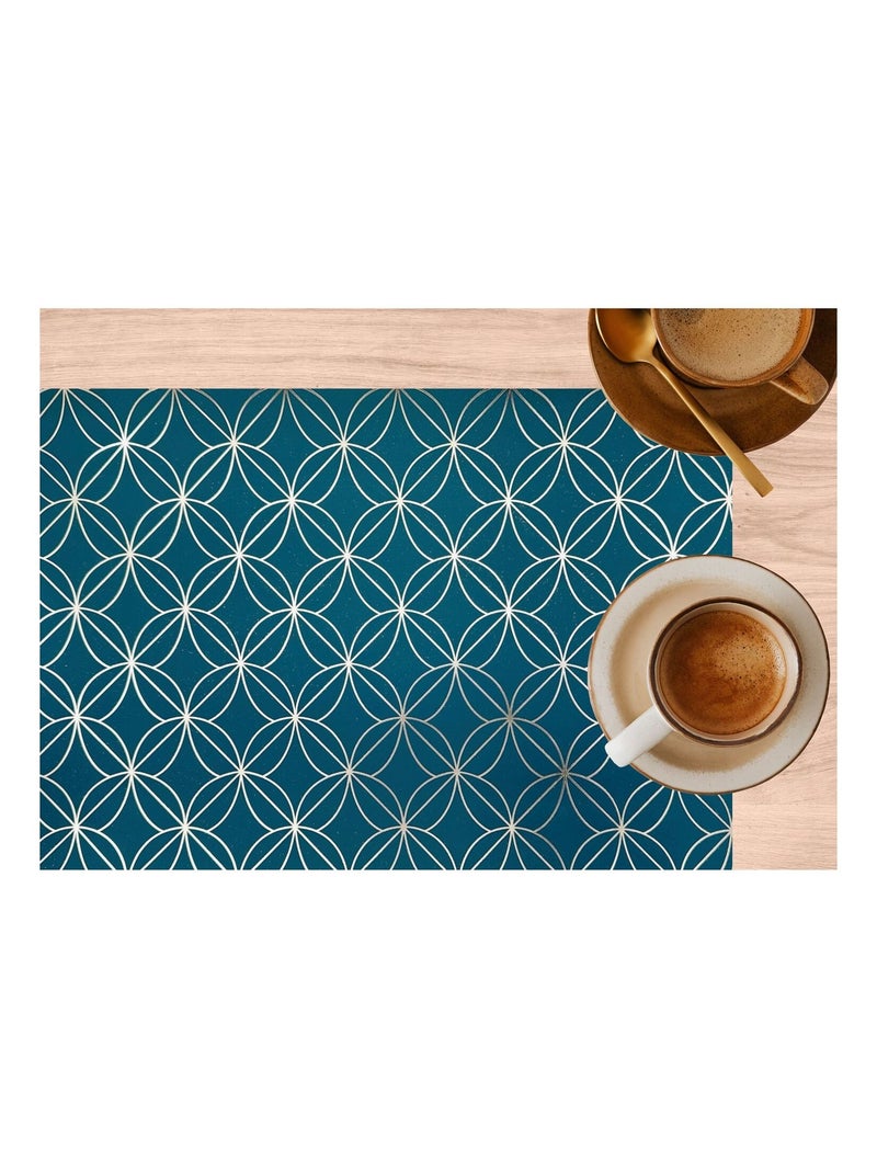 Lot de 6 sets de table motif géométrique avec encre métallique OTTO - 30 x 45 cm - Or et vert Doré/or - Kiabi