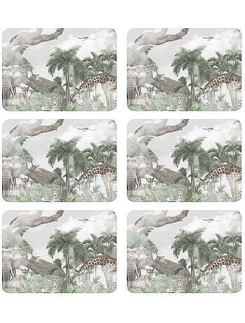 Lot de 6 sets de table motifs animaux OLWEN - 28 x 43 cm