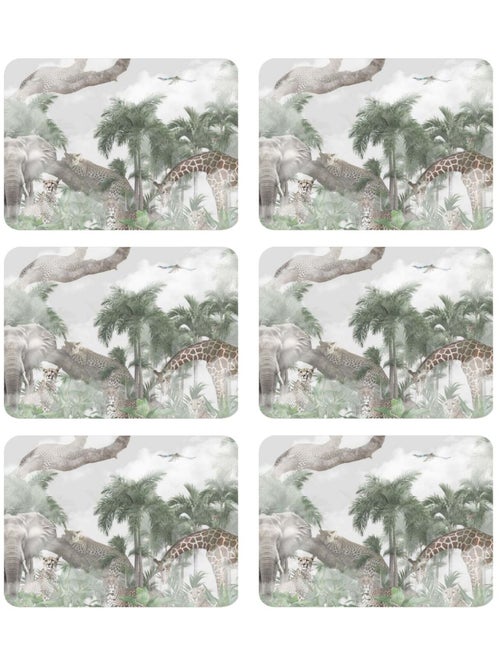 Lot de 6 sets de table motifs animaux OLWEN - 28 x 43 cm - Kiabi