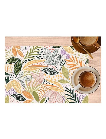 Lot de 6 sets de table motifs feuillage MAOLI - 28 x 43 cm - Multicolore