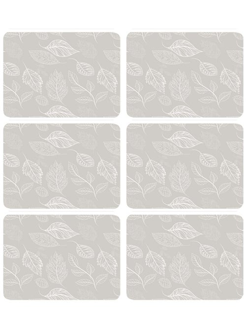 Lot de 6 sets de table motifs feuillage ROMIE - 28 x 43 cm - Beige et blanc - Kiabi