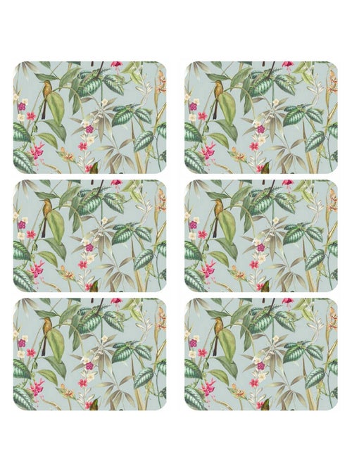 Lot de 6 sets de table motifs tropical BARBARA - 28 x 43 cm - Multicolore - Kiabi