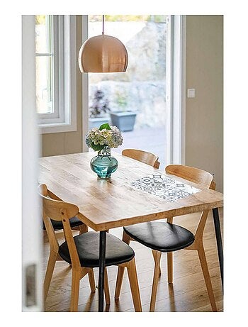 Lot de 6 sets de table rectangulaire Carreaux de ciment - 45 x 30 cm - Gris