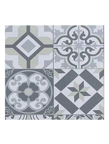 Lot de 6 sets de table rectangulaire Carreaux de ciment - 45 x 30 cm - Gris