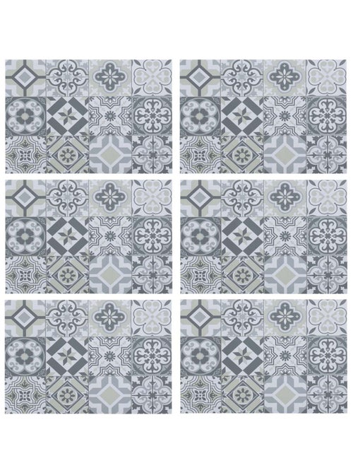 Lot de 6 sets de table rectangulaire Carreaux de ciment - 45 x 30 cm - Gris - Kiabi Lot de 6 sets de table rectangulaire Carreaux de ciment - 45 x 30 cm - Gris - Kiabi