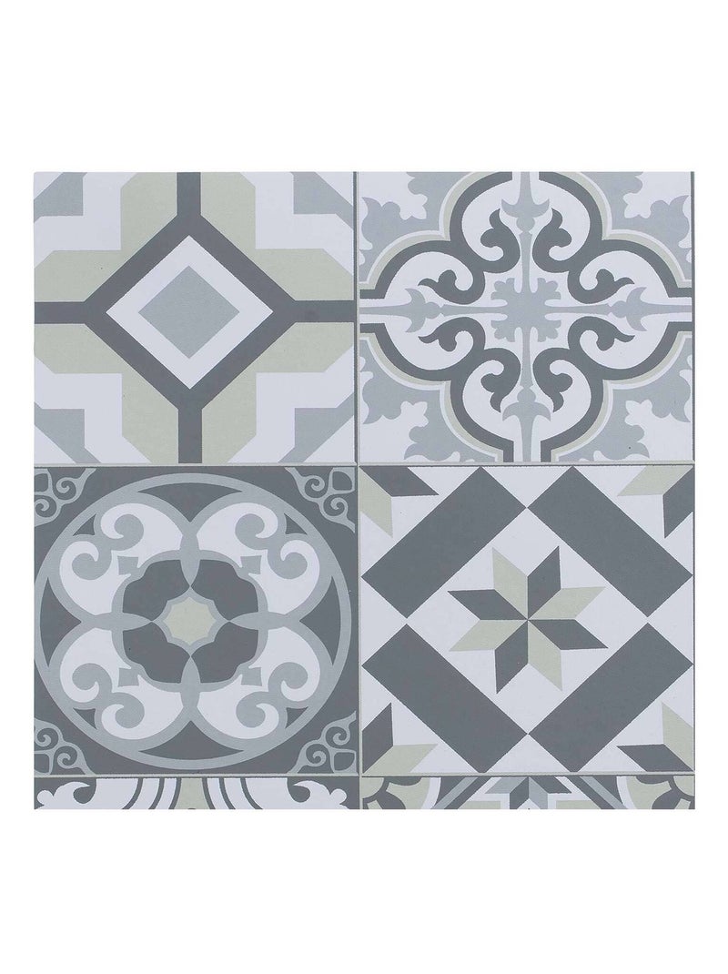 Lot de 6 sets de table rectangulaire Carreaux de ciment - 45 x 30 cm - Gris Gris - Kiabi