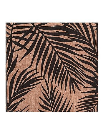 Lot de 6 sets de table rectangulaire Palmier - 45 x 30 cm - Noir et beige
