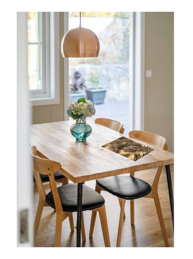 Lot de 6 sets de table rectangulaire Palmier - 45 x 30 cm - Noir et beige Beige - Kiabi