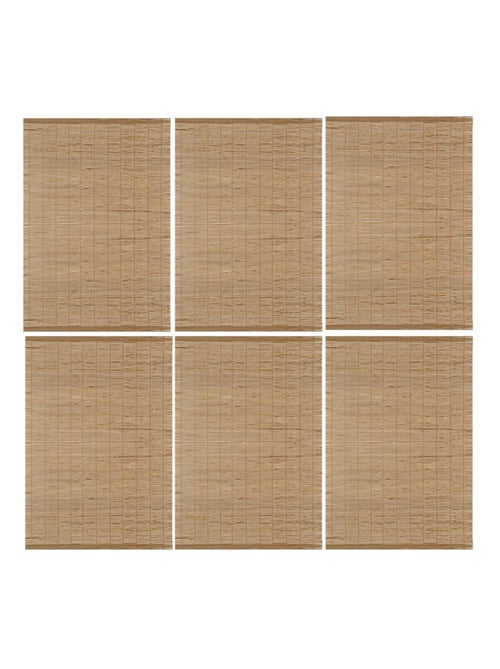 Lot de 6 sets de table rectangulaires en bambou - 45 x 30 cm - Kiabi