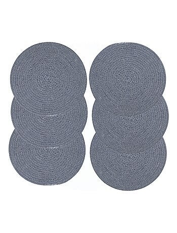 Lot de 6 sets de table rond en coton Alana