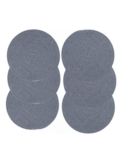 Lot de 6 sets de table rond en coton Alana - Kiabi Lot de 6 sets de table rond en coton Alana - Kiabi