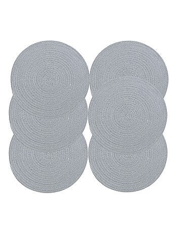 Lot de 6 sets de table rond en coton Alana