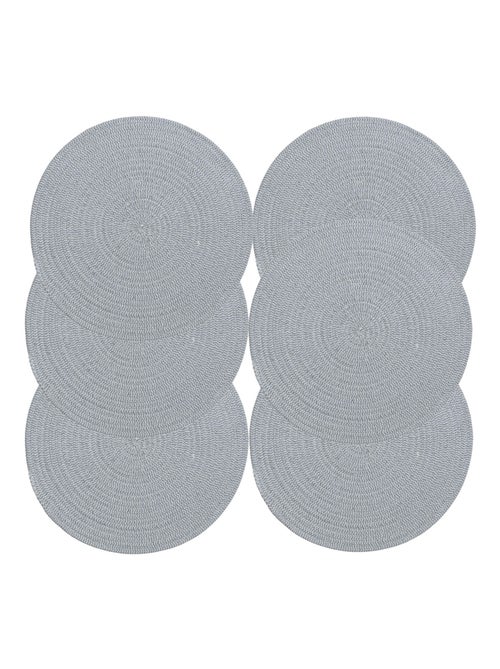 Lot de 6 sets de table rond en coton Alana - Kiabi Lot de 6 sets de table rond en coton Alana - Kiabi