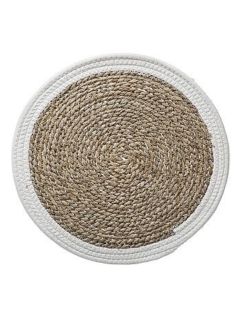 Lot de 6 sets de table rond en roseau et coton Pop