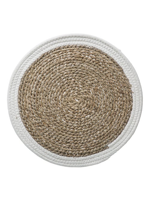 Lot de 6 sets de table rond en roseau et coton Pop - Kiabi