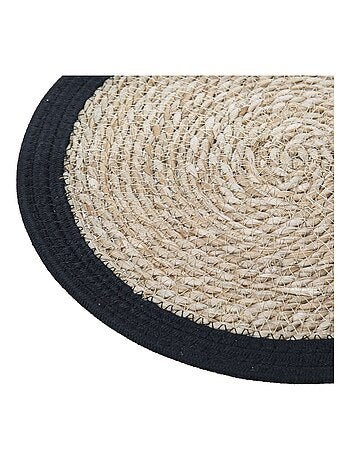 Lot de 6 sets de table rond en roseau et coton Pop