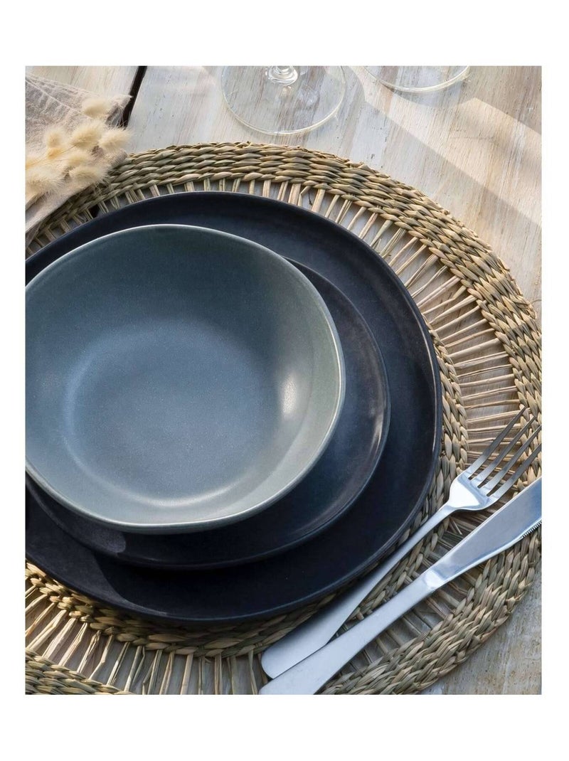 Lot de 6 sets de table rond en roseau tressé - Diam 38 cm - Beige Beige - Kiabi