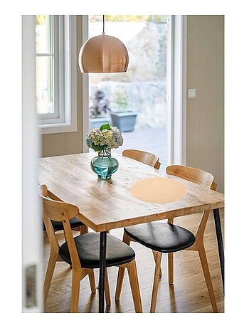 Lot de 6 sets de table rond Okaloo - Diam 38 cm - Beige