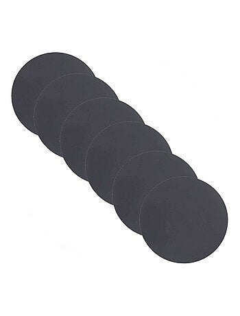 Lot de 6 sets de table rond Okaloo - Diam 38 cm - Gris
