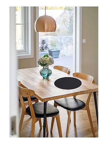 Lot de 6 sets de table rond Okaloo - Diam 38 cm - Gris