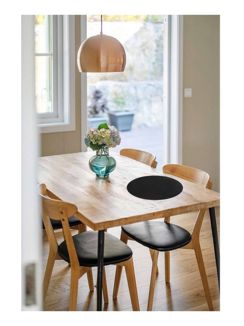 Lot de 6 sets de table rond Okaloo - Diam 38 cm - Noir Noir - Kiabi