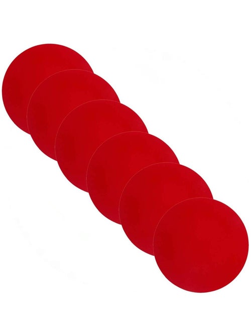 Lot de 6 sets de table rond Okaloo - Diam 38 cm - Rouge - Kiabi Lot de 6 sets de table rond Okaloo - Diam 38 cm - Rouge - Kiabi