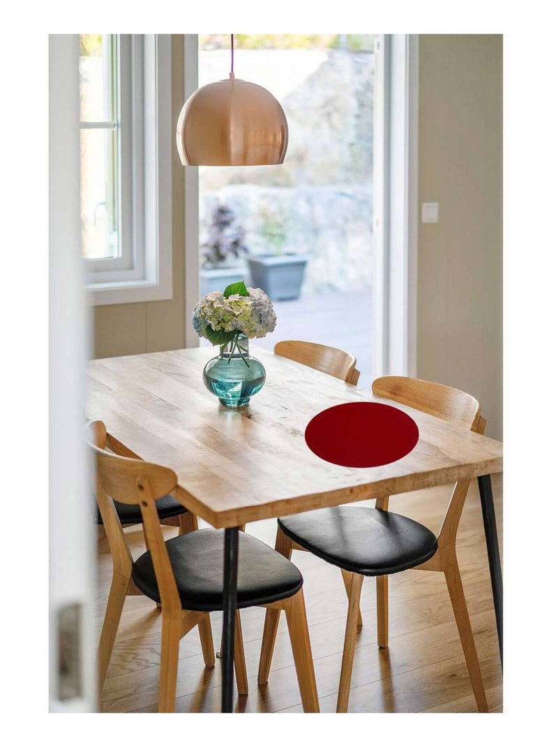 Lot de 6 sets de table rond Okaloo - Diam 38 cm - Rouge Rouge - Kiabi