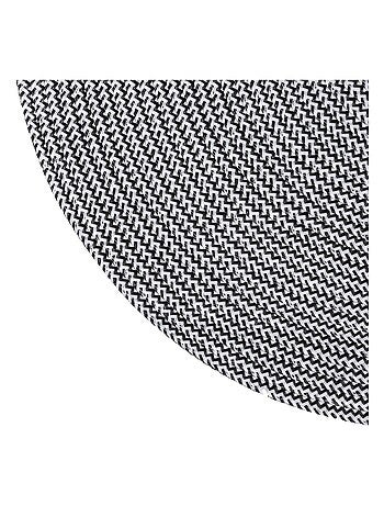 Lot de 6 sets de table rond tressés en polypropylène - Diam. 38 cm - Noir et blanc