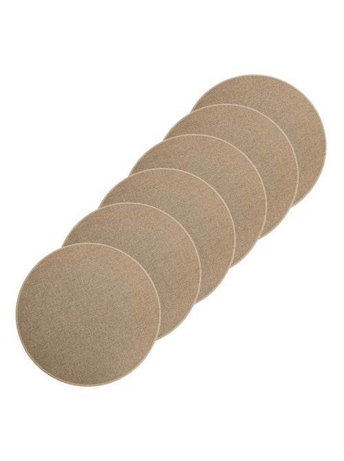 Lot de 6 sets de table tissés antidérapants - Kiabi