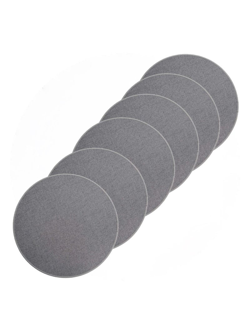Lot de 6 sets de table tissés antidérapants Gris - Kiabi