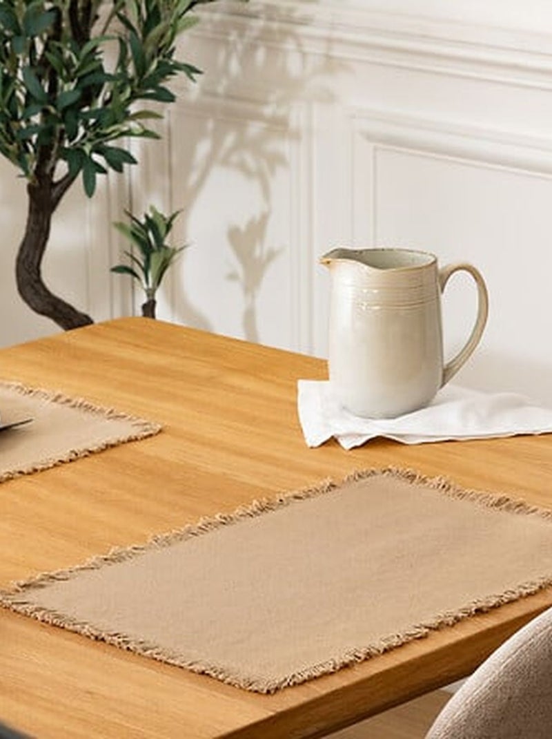 Lot de 6 Sets de table Uma en coton Beige - Kiabi