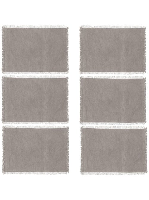 Lot de 6 Sets de table Uma en coton - Kiabi