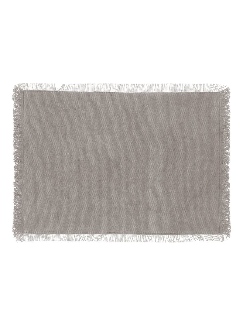 Lot de 6 Sets de table Uma en coton Gris - Kiabi