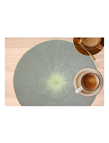 Lot de 6 sets de tables ronds en jute GREGE - Diam. 38 cm - Gris