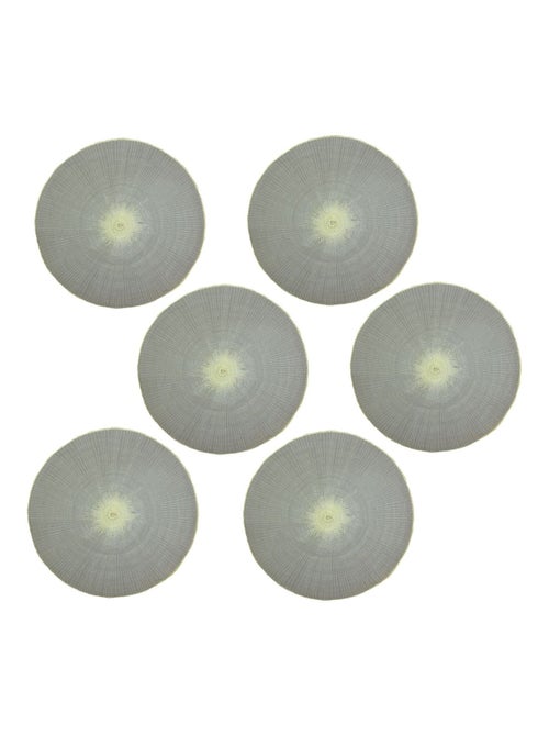 Lot de 6 sets de tables ronds en jute GREGE - Diam. 38 cm - Gris - Kiabi Lot de 6 sets de tables ronds en jute GREGE - Diam. 38 cm - Gris - Kiabi