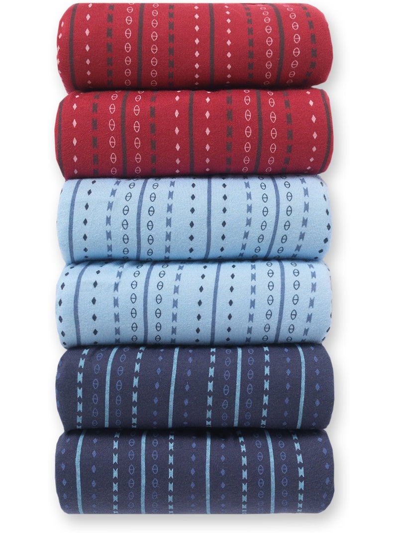 Lot de 6 slips  hauts ouverts pur coton - DAXON Bleu marine - Kiabi