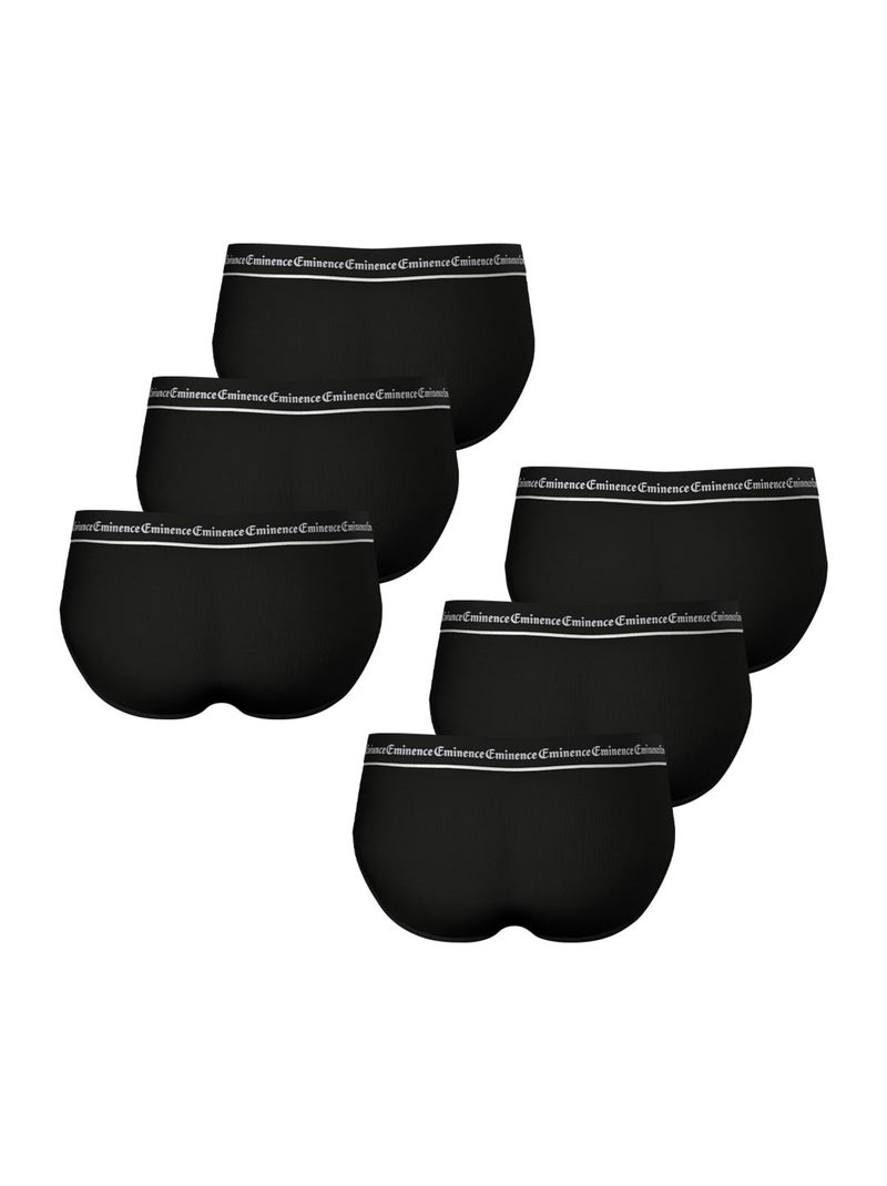 Lot de 6 slips homme Business Eminence Noir Blanc - Kiabi