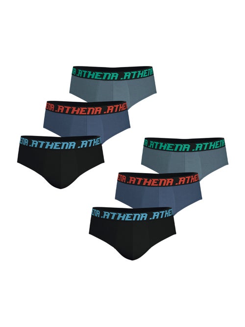 Lot de 6 slips homme Trio Essentiel Athena - Kiabi