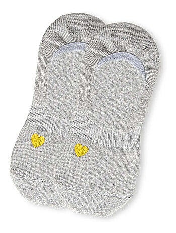 Lot de 6 Socquettes Invisibles Petit Coeur Doré