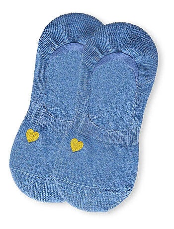 Lot de 6 Socquettes Invisibles Petit Coeur Doré