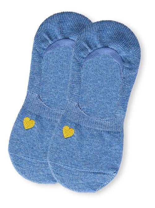Lot de 6 Socquettes Invisibles Petit Coeur Doré - Kiabi