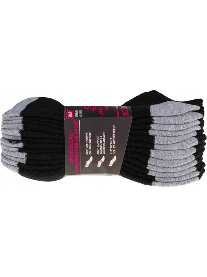 Lot de 6 socquettes motif/style logo - skechers Gris - Kiabi